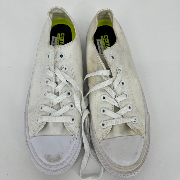 Converse Chuck Taylor II 150154C Low White Canvas Men's Size 8 Sneakers - Picture 5 of 11